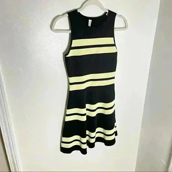 NEW A.L.C. Pippa Striped Double Knit Fit & Flare Dress Cocktail Party Sleeveless - Picture 3 of 7